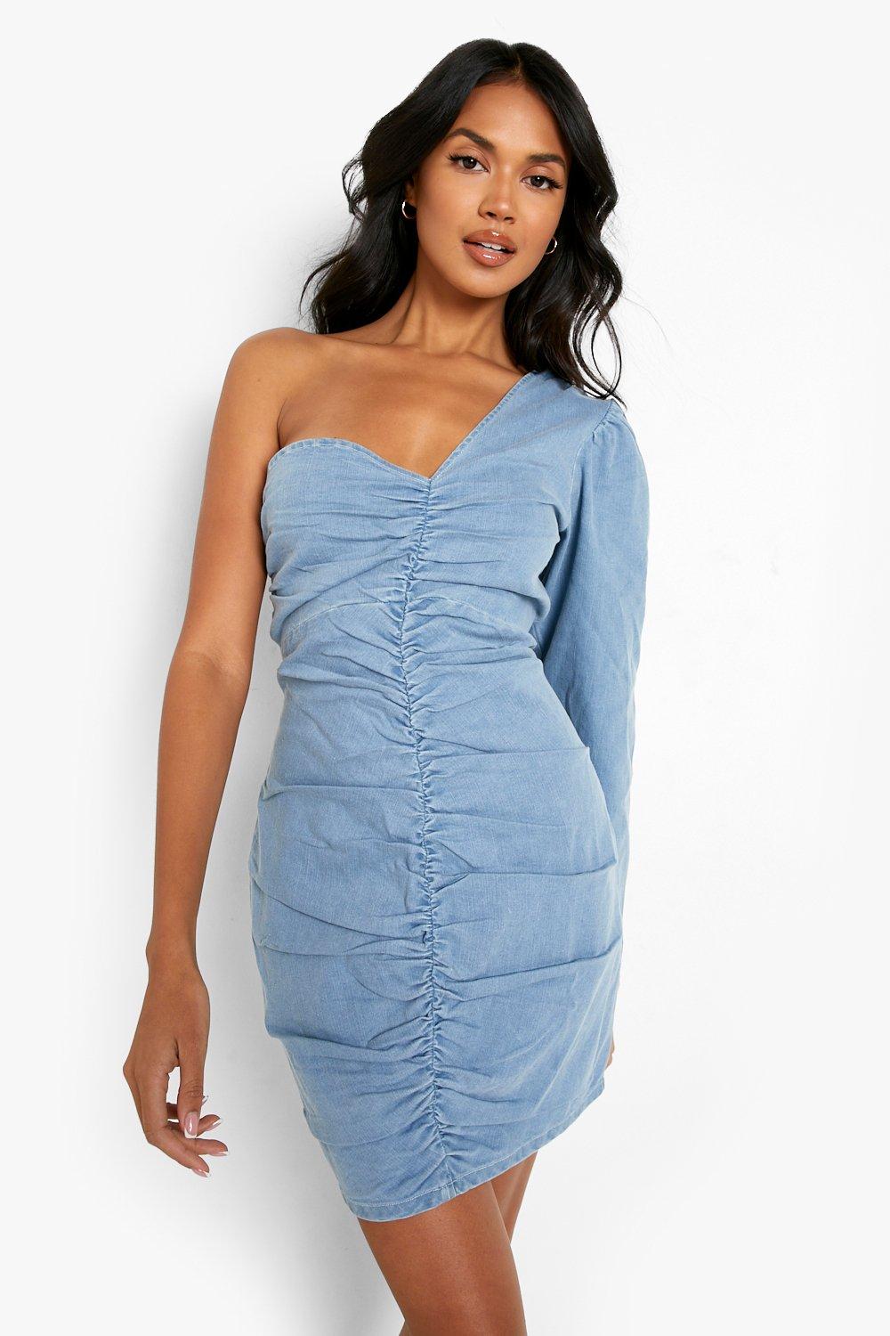 Denim one 2025 shoulder dress